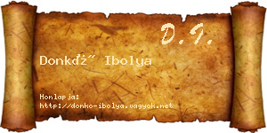 Donkó Ibolya névjegykártya