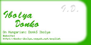 ibolya donko business card